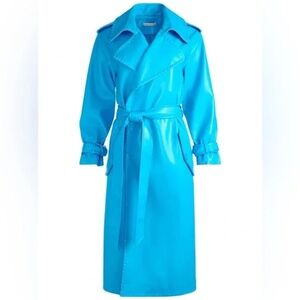 NWT Alice and Olivia Ocean Floor vegan leather trench sz small $895